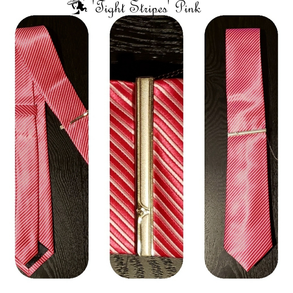 Lavish 'Tight Stripes' Pink Tie